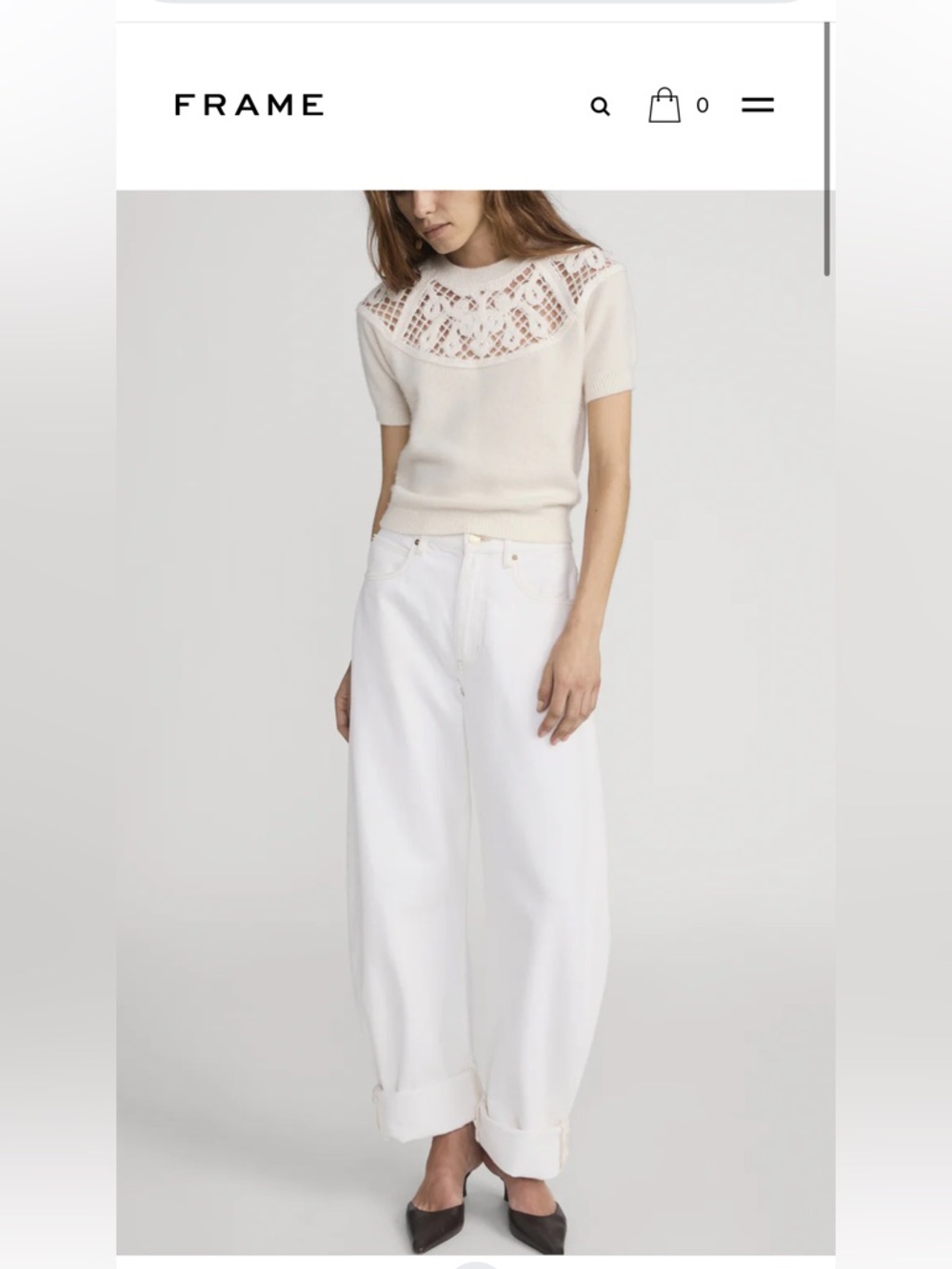 Frame Bubble cream jeans